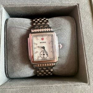 MICHELE Deco Mid Diamond Dial Watch Silver
